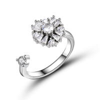 Anillo giratorio de flor de molino de viento con copos de nieve de circonio de cristal a la moda para mujeres y niñas, joyería para fiesta, regalo antiestrés - details 46