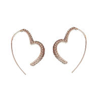 Pendientes de Corazón con Diamantes Alto Endoso, Versátil y a la Moda para Mujeres - details 1