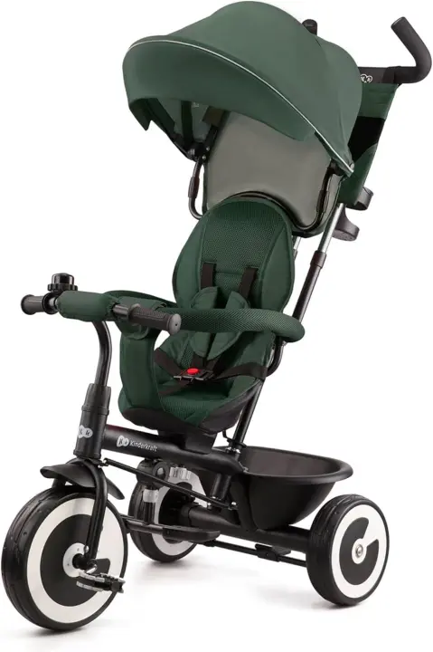 Triciclo Evolutivo, Bicicleta Sin Pedales, Bicicleta Bebe, Plegable, Para Niños, Cinturón, Con Accesorios, Portavasos, Cesta, 9 Meses a 25 kg, Verde - 1