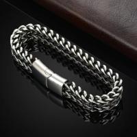 Pulsera para Hombre de Acero Inoxidable, Diseño Frontal y Trasero, Estilo Hip Hop Punk Premium, Cadena Cubana Moderna, Regalos para Hombre - details 1
