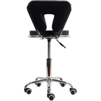 Cuero con Respaldo bajo PU cojín Morno Ajustable en Altura Silla Ruedas para Oficina en casa (Negro) - details 4