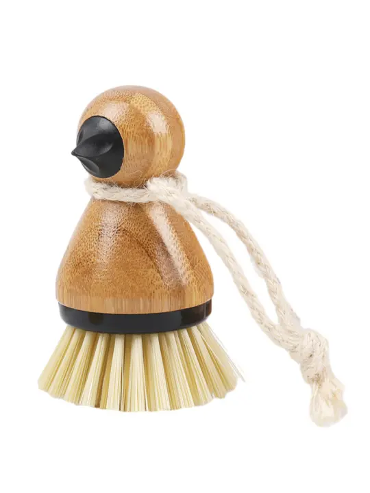Mini plato para fregadero, cepillo de limpieza para sartenes, depurador de setas, cuenco de Bambú - 1