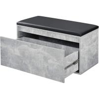 Banco Zapatero con Cajón Mueble Zapatero para 3 Pares de Calzado con Asiento Tapizado para Entrada Vestíbulo Dormitorio Aglomerado Polipiel 80 x 39 x 45 cm - details 24