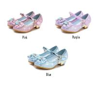 Zapatos de princesa Anna para niñas, sandalias de cuero, tacones altos de baile, Elsa, zapatos de fiesta - details 2