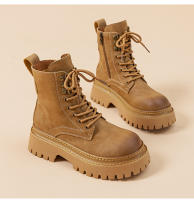 Nuevas botas cortas explosivas de estilo británico, botas retro de locomotora con suela gruesa interior que aumenta la altura - details 7