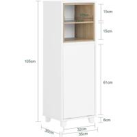 Armario de Baño de Piso con 2 Estantes Abiertos Mueble de Almacenamiento de Ropa Sucia de 35 x 30 x 105cm - details 7