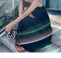 Vestido camisola coreano suave con cintura blanca y estilo festivo, dulce y elegante para lucir delgado y de alta gama, falda larga - details 6