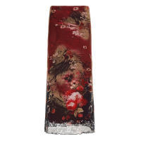 BUNO-faldas de malla florales Vintage para mujer, faldas largas rectas de estilo chino de cintura media, ropa de calle de moda de verano 2025 - details 7