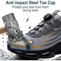 Zapatos de Seguridad Ligeros GIOIO Zapatillas de Trabajo Cómodas con Punta de Acero Transpirable Antideslizante Para Hombres y Mujeres Tallas 38-46 EU - details 1