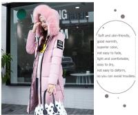 Abrigo de plumón para mujer, chaqueta de invierno con cuello de piel grande, chaqueta gruesa ajustada, Chaqueta de algodón con capucha a la moda, chaqueta larga de invierno para mujer - details 14