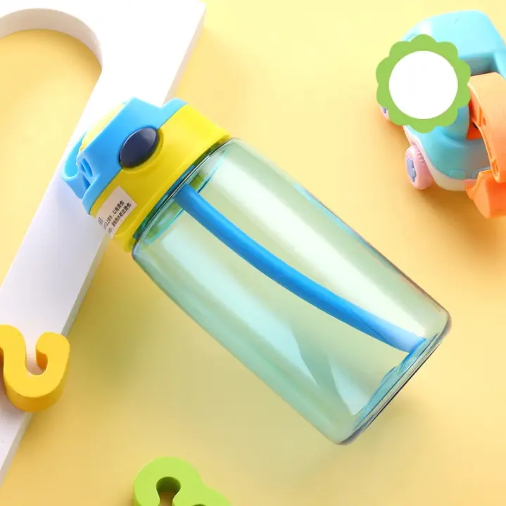 Botella de Agua Portátil de 480ml con Pajita para Niñas Ideal para Gimnasio, Deportes, Fitness - 1