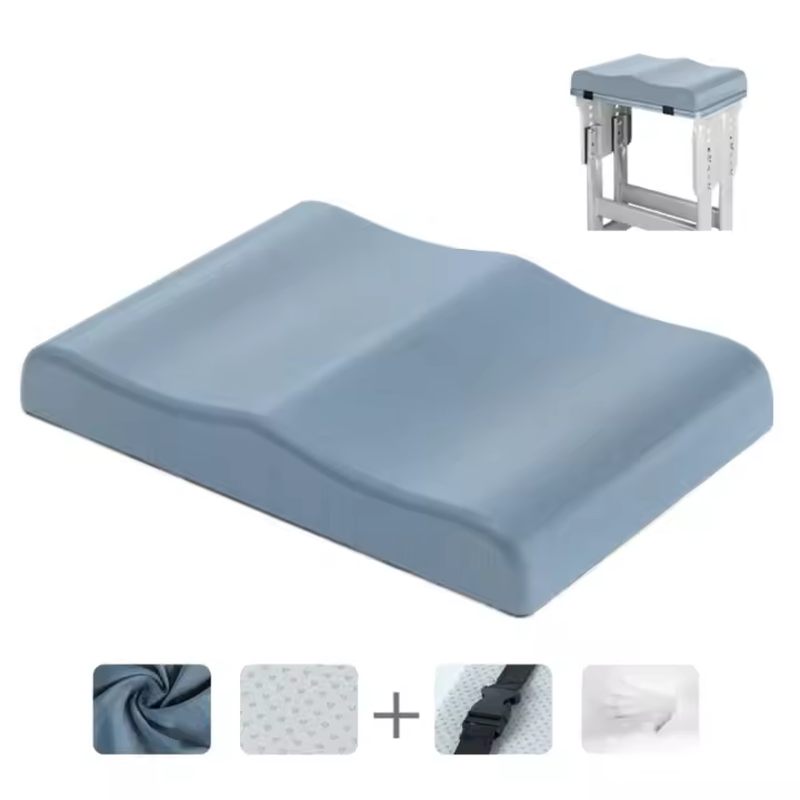 Cojín de asiento antideslizante para hemorroides, cojín ergonómico rectangular para silla para sentarse durante mucho tiempo, cojines de asiento de oficina transpirables de Color sólido - 1