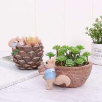 Planta animal jugosa de resina en forma de ardilla ETA, jardín ETE, decoración de escritorio ETA - details 4