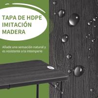 Mesa de Jardín Rectangular Plegable Mesa de Comedor Exterior para 4 Personas con Altura Ajustable y Marco de Acero para Patio Terraza Balcón 118x60x56-74 cm Gris Oscuro - details 6