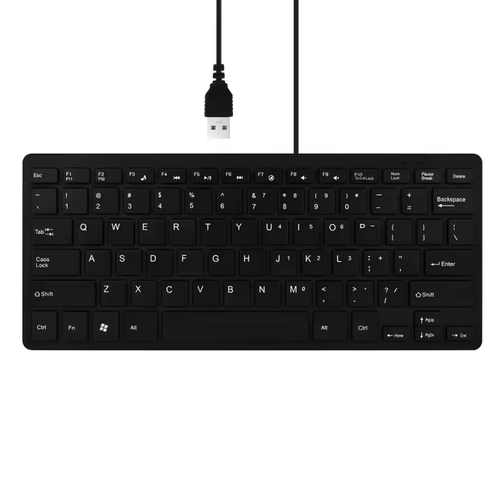 Teclado con cable ultradelgado USB 2,0, Mini Multimedia, 78 teclas, PC, portátil, teclado para juegos - 1
