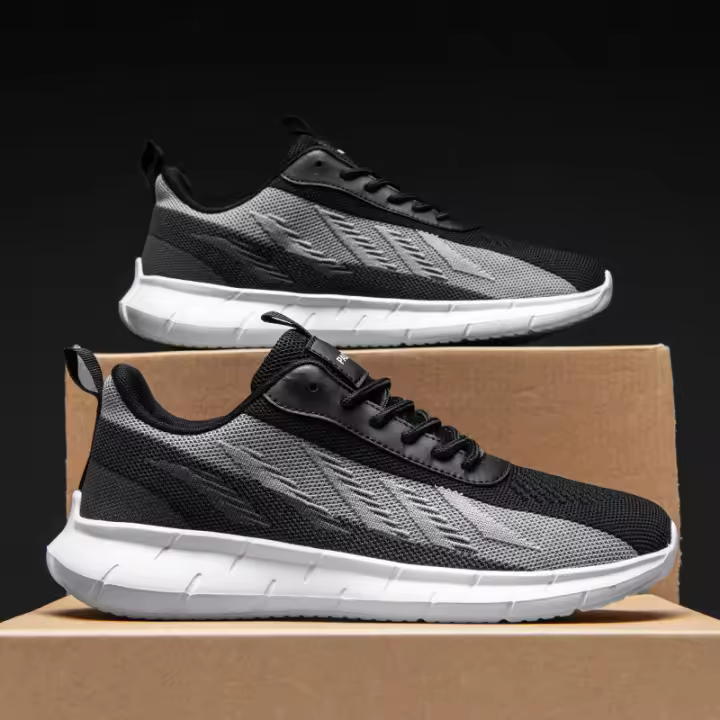 Zapatos para correr informales de malla para hombre, transpirables, tejidos con mosca de verano - 1