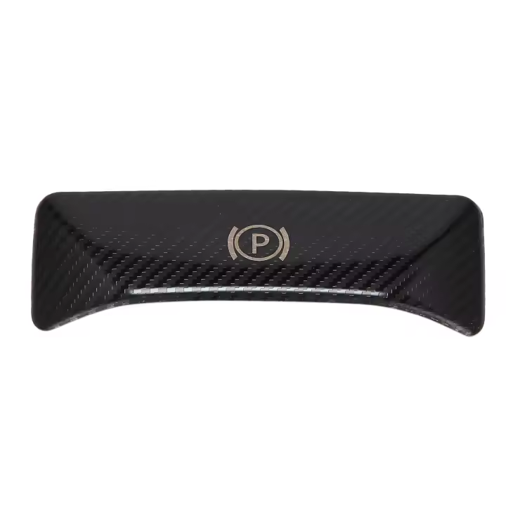 Pegatinas decorativas para interruptor de liberación de freno de pie, botón P para Mercedes Benz Clase E W212 C clase W204 GLK con apariencia de carbono - 1