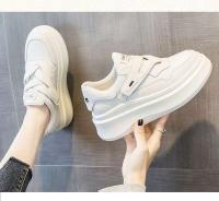 Zapatos blancos con suela absorbente de cuero para deportes de primavera y otoño para mujer - details 8
