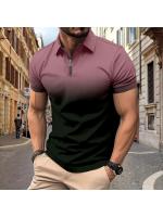 POLO de hombre, gran venta de polos de hombre con estampado de cremallera, rayas de tela plana, camisa POLO. - details 5