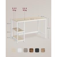 Mesa de Trabajo, 100 x 50 x 76 cm, Estilo Moderno, para Estudio Dormitorio Salón Oficina, Beige Natural y Blanco Perla LWD046L01 - details 33