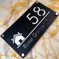 Placa de Número de Casa Moderna de Acrílico Cortado Láser Personalizado - details 14