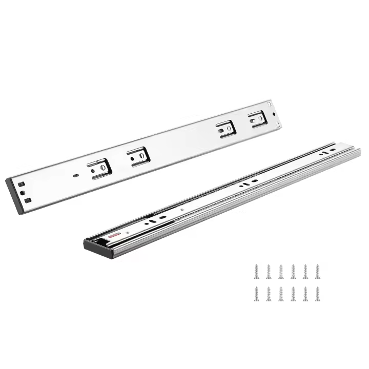 SucceBuy 6 pares de rieles de montaje lateral para cajones de 508 mm, riel de acero de extensión completa resistente, guías de guía silenciosas de cierre suave, corredores de cocina para gabinete con rodamiento de bolas, capacidad de carga de 100 libras - 1