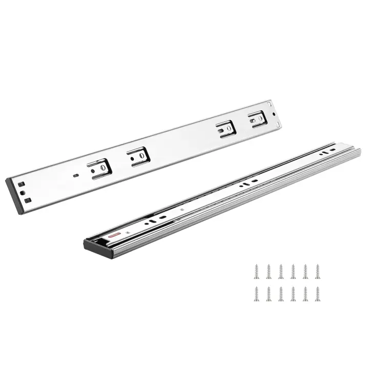 SucceBuy 6 pares de rieles de montaje lateral para cajones de 508 mm, riel de acero de extensión completa resistente, guías de guía silenciosas de cierre suave, corredores de cocina para gabinete con rodamiento de bolas, capacidad de carga de 100 libras - 1