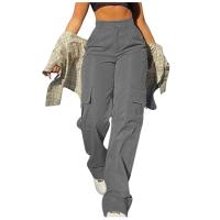 Pantalones Harajuku de lino y algodón, pantalones de pierna ancha de cintura alta de sarga elástica, ropa informal de pierna recta Chino Y2k, moda 2024 - details 4