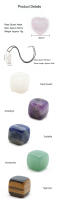 Kit de cristales curativos para meditación, juego de piedras cúbicas de 7 Chakras, Cuarzo Rosa, corazón, cristal de cuarzo transparente, punto de energía, Yoga, con caja de regalo - details 0