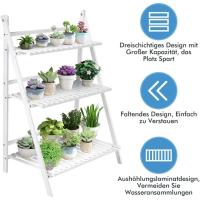 3 Niveles, Soporte Plegable para Plantas Escalera para Flores de Estantería para Plantas en Bambú Decorativo para Macetas para Jardín Terraza Balcón 70 x 40 x 96 cm - details 3