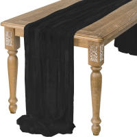 Lino Gauze Runner Decoración de Comedor Rústica para Bodas, Fiestas, Navidad 90*300CM - details 8