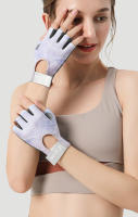 Guantes de ciclismo antideslizantes para mujer, manoplas finas y transpirables de medio dedo para gimnasio, levantamiento de pesas, Yoga, culturismo y entrenamiento, 1 par - details 13
