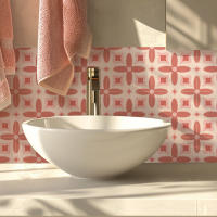 Pegatinas de Pared de Ladrillo Rosa 10pcs Set Impermeable para Balcón Terrazzo Cocina - details 3