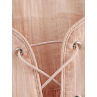 OUWU- Blusa para mujer, camisas y blusas primavera 2025, blusas holgadas de manga larga, blusas con cordones, cuello redondo, blusas elegantes de moda para mujer - details 9