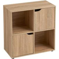 Estantería de Madera Natural Librería con Puerta y Compartimentos Abiertos - details 49