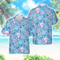 Interesante hawaiano combinado con cómics de animales, camiseta holgada de verano impresa en 3D en la playa, top de manga corta de gran tamaño, - details 1