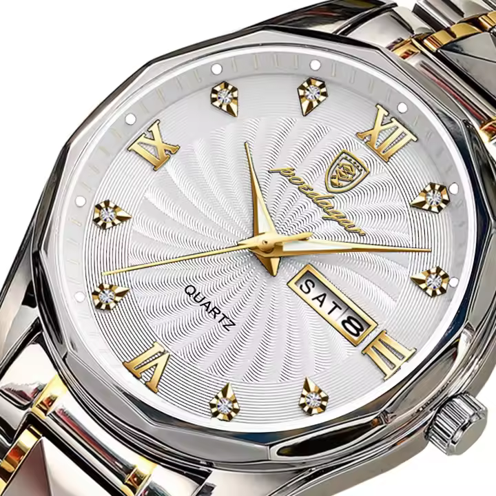 POEDAGAR Reloj de Pulsera de Cristal Luminoso Impermeable para Hombres Versión Coreana de Baida Berenjena - 1