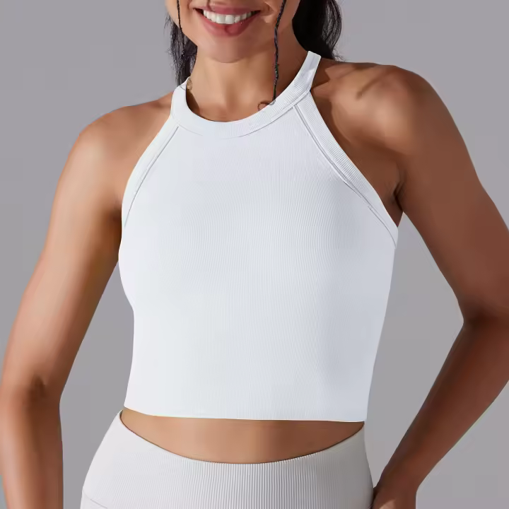 Nessaj-Chaleco deportivo para mujer, sujetador con almohadillas para el pecho, sin costuras, doble capa, a prueba de golpes, top corto, gimnasio, entrenamiento, correr - 1