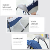 Cuna mecedora portátil para recién nacido, cuna automática, color rosa, azul y gris - details 12