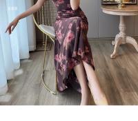 Vestido floral francés para mujer, nuevo diseño de verano, temperamento sin mangas, cintura alta adelgazante, falda larga de cola de pez - details 13