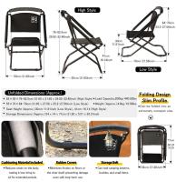 Ba Alta Silla alta plegable Evoer de 2 vías ajustable para pesca, reuniones familiares y acampadas en grupo - details 3