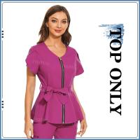 Uniformes de Spa de belleza, camisa de manga corta a la moda, bata médica de alta calidad, uniforme veterinario para mujer, chaqueta de enfermería suave superior - details 6