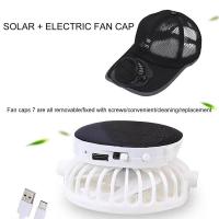Verano hombres mujeres deportes al aire libre protección solar gorra de béisbol carga de energía solar ventilador de refrigeración gorras de visera casuales - details 4
