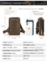 CONTACT'S Crazy Horse-Bolso cruzado de cuero para hombre, riñonera informal, bolso de hombro con bolsillo para teléfono pequeño - details 3