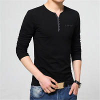 Camiseta de Hombre CASUMANL Talla EU Camiseta de Moda Otoño Manga Larga Cuello Henry de Algodón Ajustada para Hombre - details 7