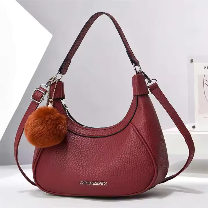 Bolso de mano de gran capacidad para mujer, bandolera moderna de alta gama 21637 con cierre de cremallera y forro de poliéster - 1