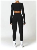 Pantalones de Yoga de cintura alta para mujer, mallas deportivas sin costuras para gimnasio, entrenamiento, barriga, correr - details 5