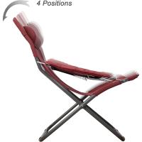Silla de camping plegable con respaldo ajustable de textileno 2×1, rojo - details 6