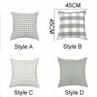 Funda de almohada de algodón para decoración del hogar, funda de almohada a rayas de 45x45cm, funda de cojín de estilo verde de verano para sala de estar/oficina - details 0
