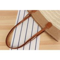 Bolso de hombro de vacaciones versátil tejido a mano con textura premium, de gran capacidad y a rayas. - details 16